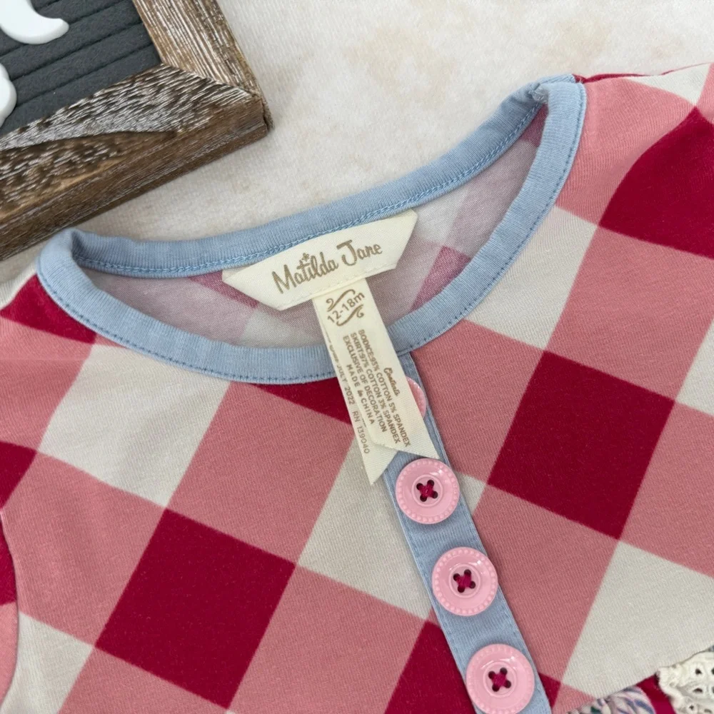 Matilda Jane Red and Blue Long Sleeve Tee - Picture 2 of 3